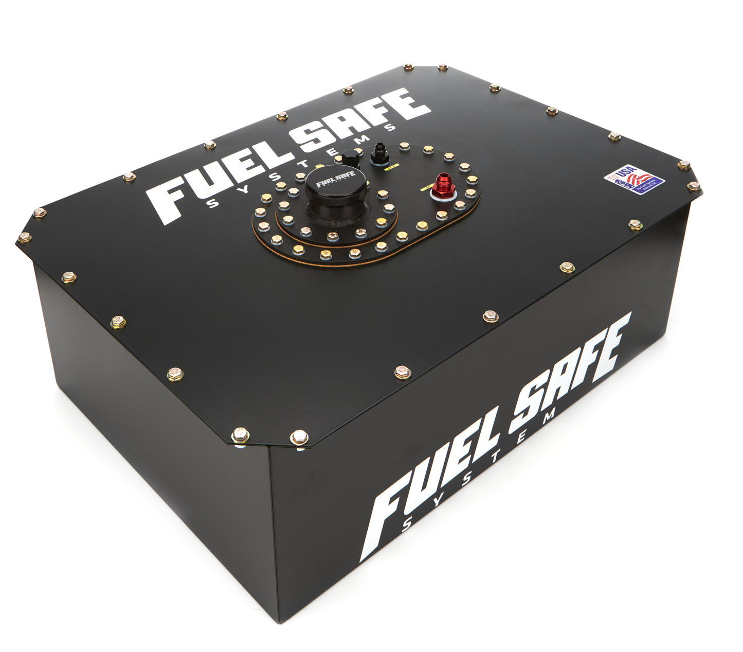 Fuel Cell and Can - Pro Cell - 15 gal - 26 x 17.875 x 9.5 in Tall - 6 AN Male Outlet / Return - 8 AN Male Vent - Foam - Steel - Black Powder Coat - Each