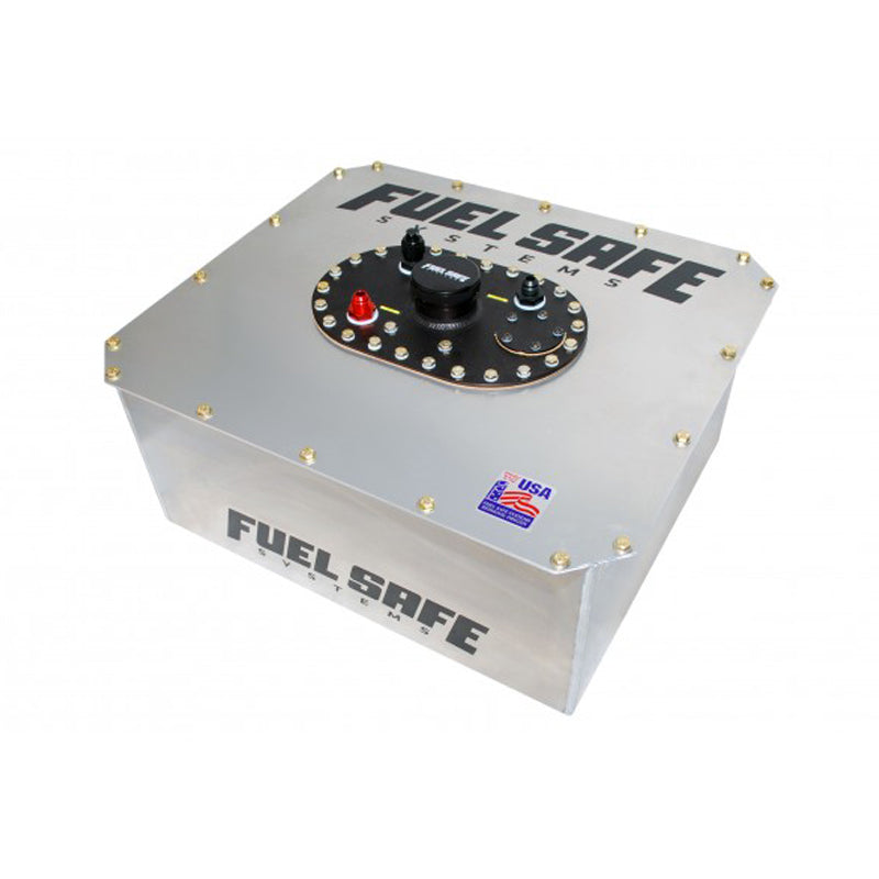 Fuel Cell - Sportsman - 17 gal - 20.125 in Wide x 17.125 in Deep x 12.75 in Tall - 6 AN Male Outlet / Return - 8 AN Male Vent - Foam - Aluminum - Natural - Each