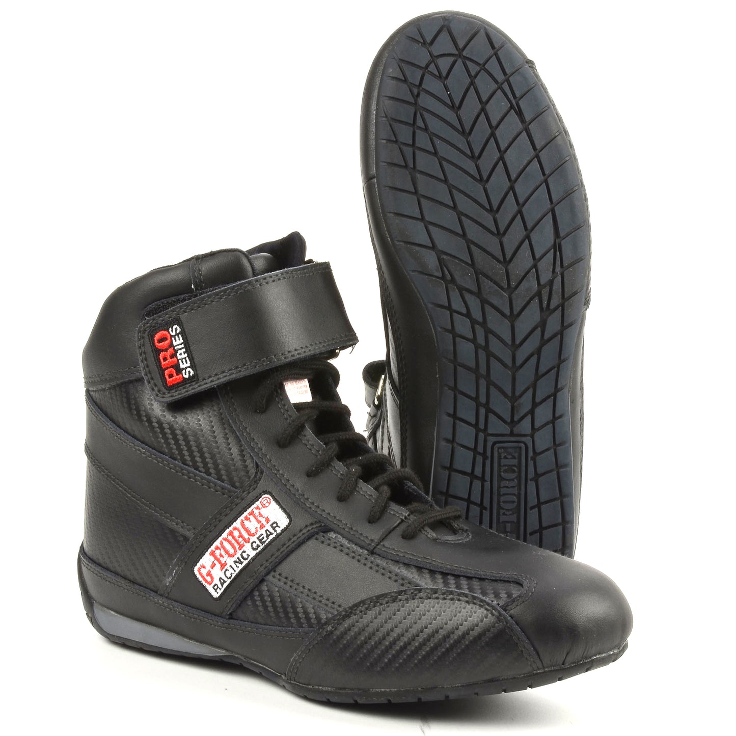 Driving Shoe - GF236 Pro Series - High-Top - SFI 3.3/5 - Radial Grip Sole - Leather Outer - Fire Retardant Inner - Black - Size 6 - Pair