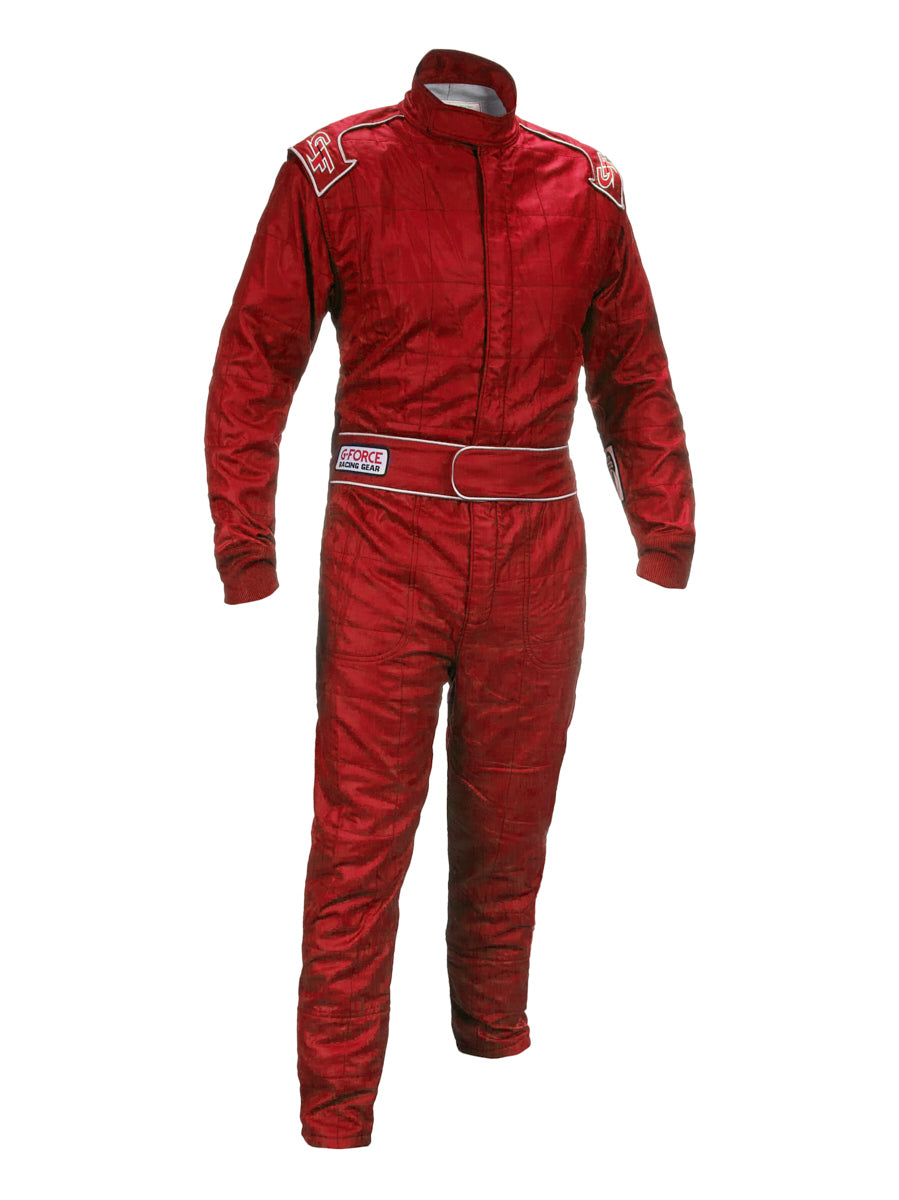 Driving Suit - G-Limit - 1-Piece - SFI 3.2A/1 - Multiple Layer - Fire Retardant Cotton / Nomex - Red - Small - Each