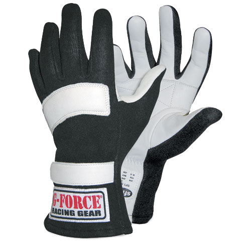 Driving Gloves - G5 RaceGrip - SFI 3.3/5 - Double Layer - Premium Nomex / Leather - Black - 2X-Small - Pair