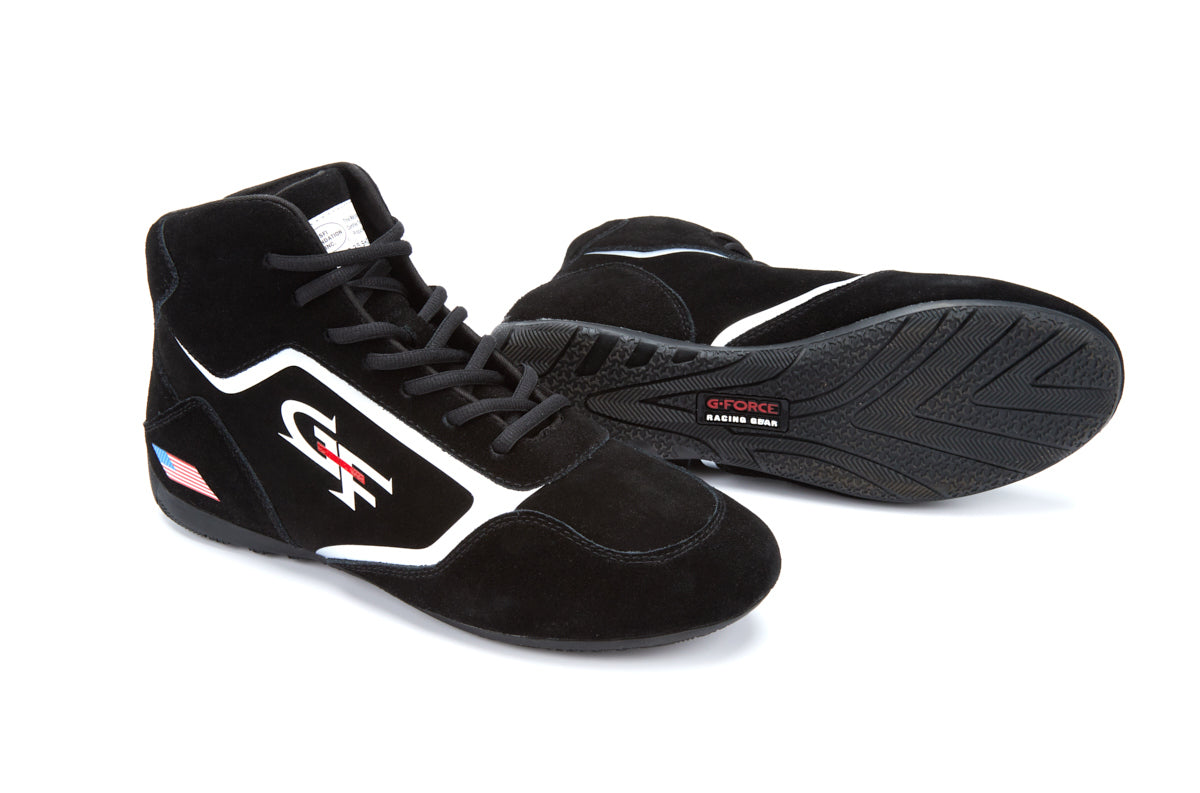 Driving Shoe - G-Limit - Mid-Top - SFI 3.3/5 - Suede / Leather Outer - Fire Retardant Cotton Inner - Black - Size 12 - Pair