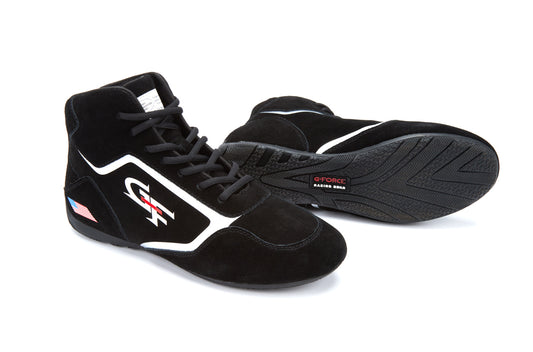 Driving Shoe - G-Limit - Mid-Top - SFI 3.3/5 - Suede / Leather Outer - Fire Retardant Cotton Inner - Black - Size 14 - Pair