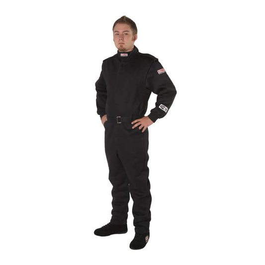 Driving Suit - GF525 - 1-Piece - SFI 3.2A/5 - Multiple Layer - Fire Retardant Cotton - Black - Large - Each