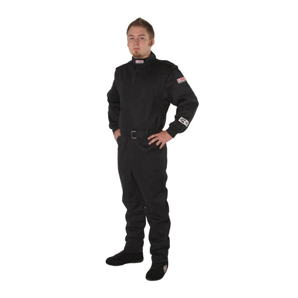 Driving Suit - GF525 - 1-Piece - SFI 3.2A/5 - Multiple Layer - Fire Retardant Cotton - Black - Medium - Each