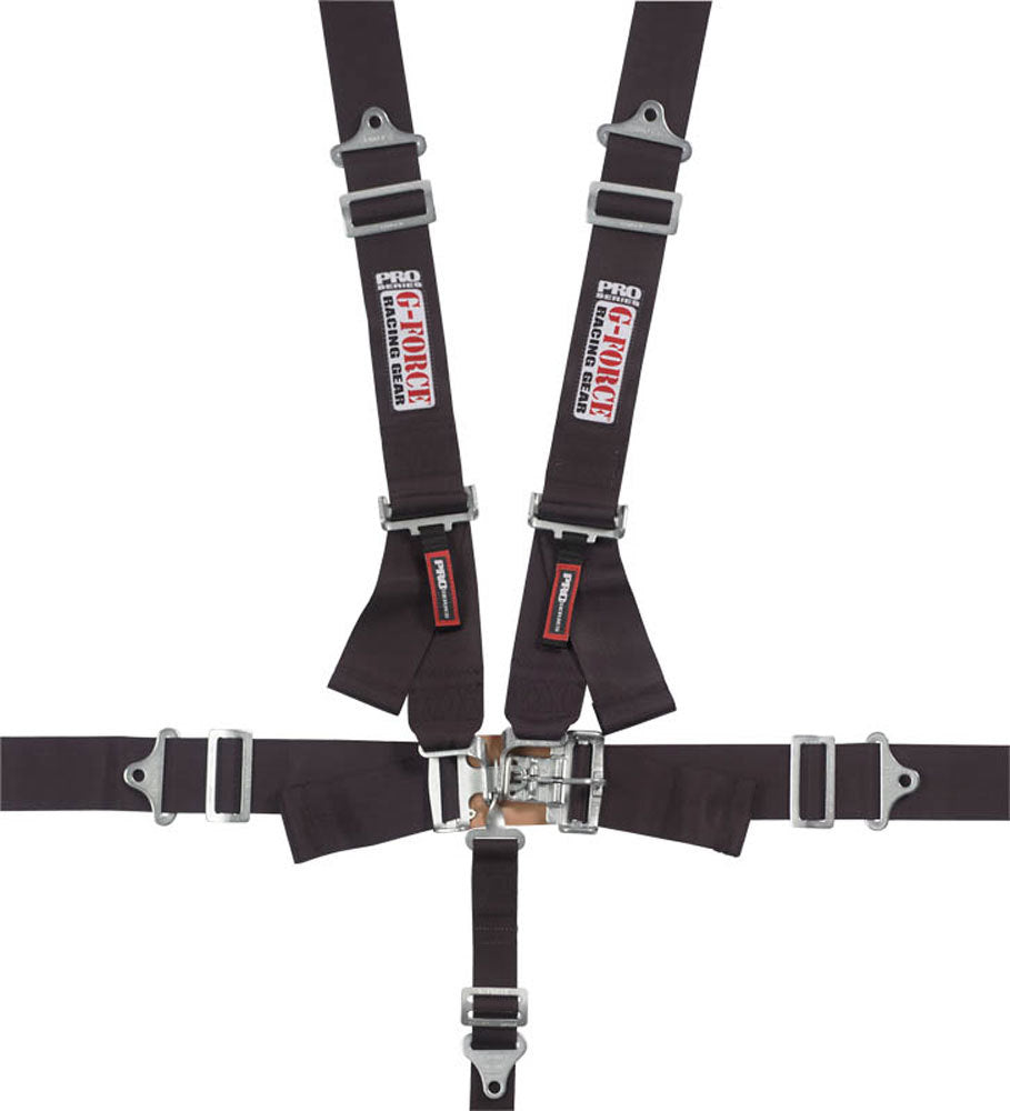 Harness - 5 Point - Latch and Link - SFI 16.1 - Pull Down Adjust - Bolt-On / Wrap Around - Individual Harness - Black - Kit