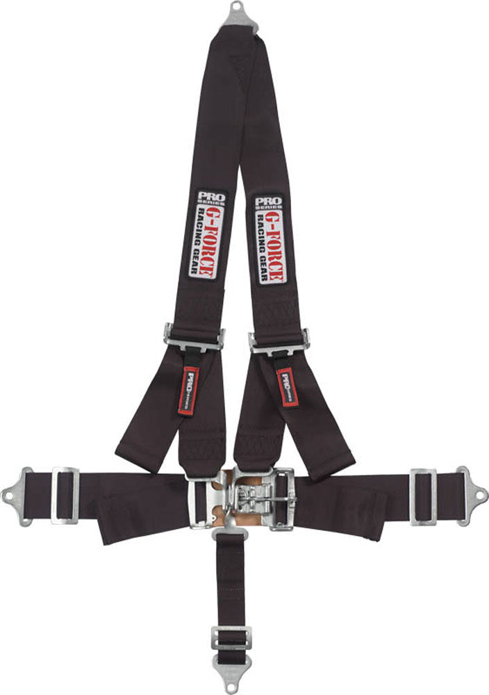 Harness - 5 Point - Latch and Link - SFI 16.1 - Pull Down Adjust - Bolt-On / Wrap Around - V-Type Harness - Black - Kit