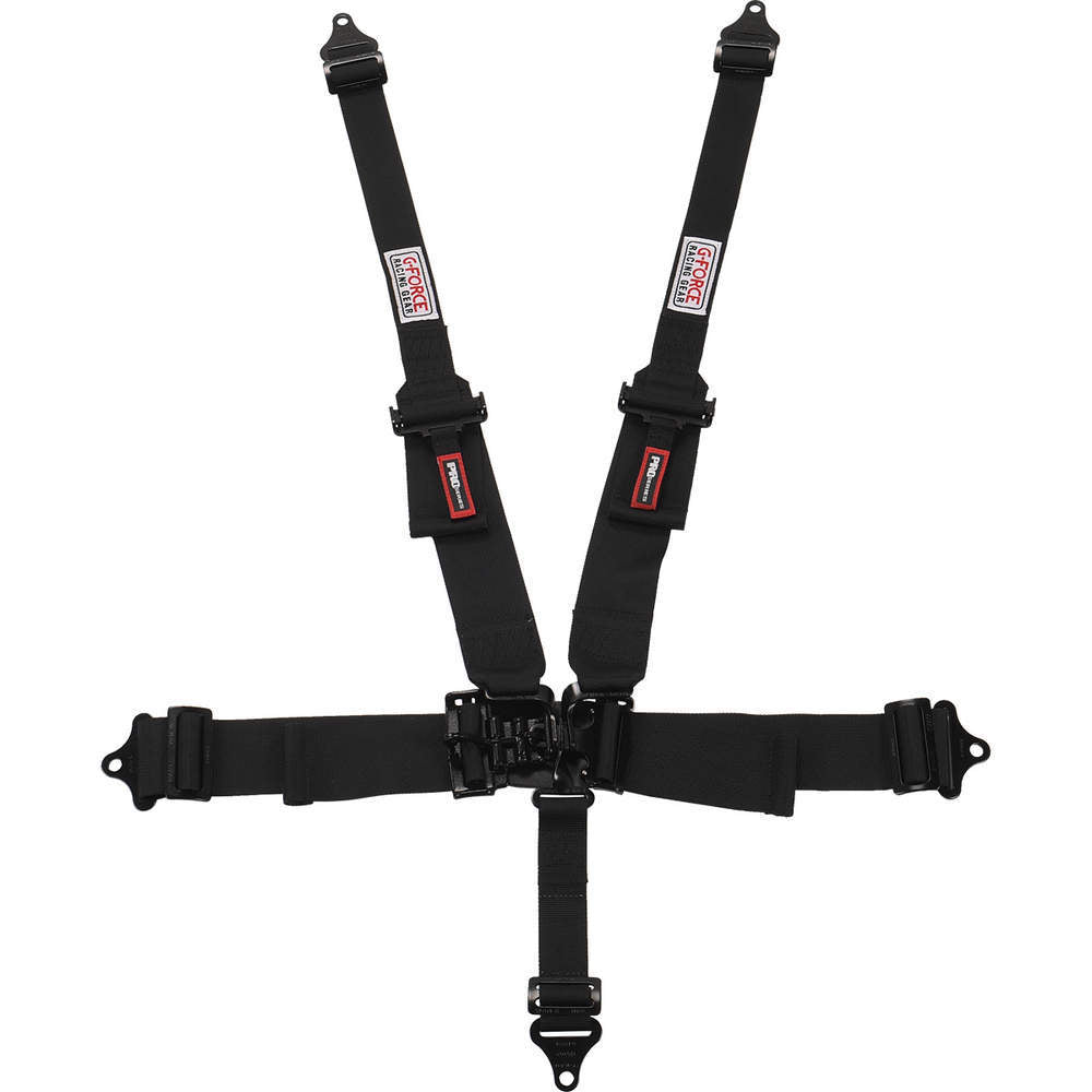 Harness - 5 Point - Latch and Link - SFI 16.1 - Pull Down Adjust - Bolt-On / Wrap Around - Individual Harness - Black - Kit