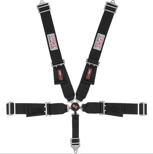 Harness - 5 Point - Camlock - SFI 16.1 - Pull Down Adjust - Bolt-On / Wrap Around - Individual Harness - Black - Kit