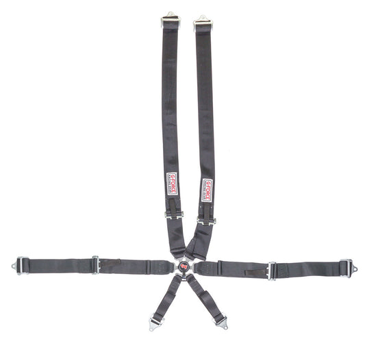 Harness - 6 Point - Camlock - SFI 16.1 - Pull Up Adjust - Bolt-On / Wrap Around - Individual Harness - Black - Kit