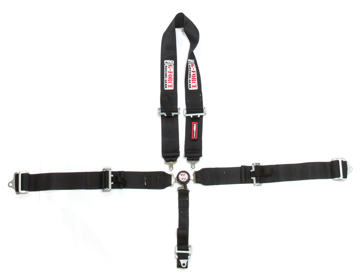 Harness - 5 Point - Camlock - SFI 16.1 - Pull Down Adjust - Bolt-On / Wrap Around - U-Type Harness - Black - Kit