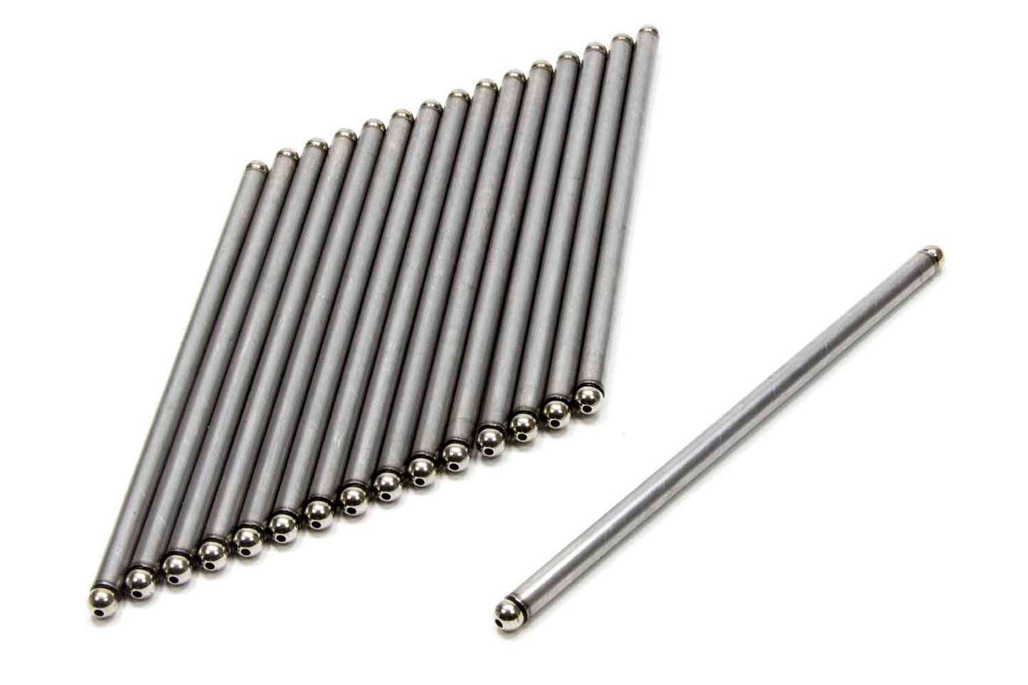 Pushrod - 7.122 in Long - 5/16 in Diameter - 0.060 in Thick Wall - Ball Ends - Steel - Set of 16