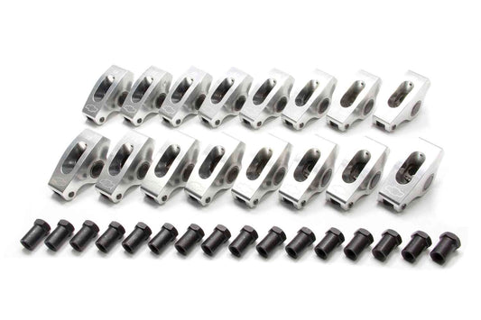 Rocker Arm - 3/8 in Stud Mount - 1.60 Ratio - Full Roller - Self-Align - Aluminum - Natural - Small Block Chevy - Set of 16