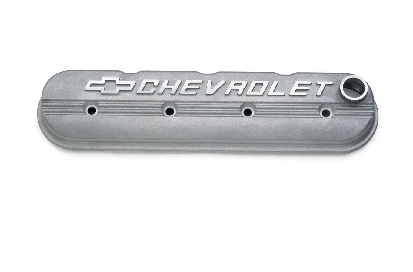 Valve Cover - Competition - Stock Height - Breather Hole - Hardware / Gaskets - Chevrolet Logo - Aluminum - Natural - GM LS-Series - Each