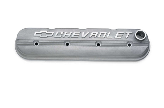 Valve Cover - Competition - Stock Height - Breather Hole - Hardware / Gaskets - Chevrolet Logo - Aluminum - Natural - GM LS-Series - Each