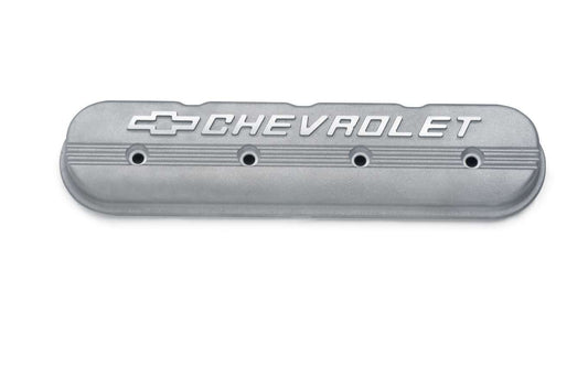 Valve Cover - Competition - Stock Height - Hardware / Gaskets - Chevrolet Logo - Aluminum - Natural - GM LS-Series - Each