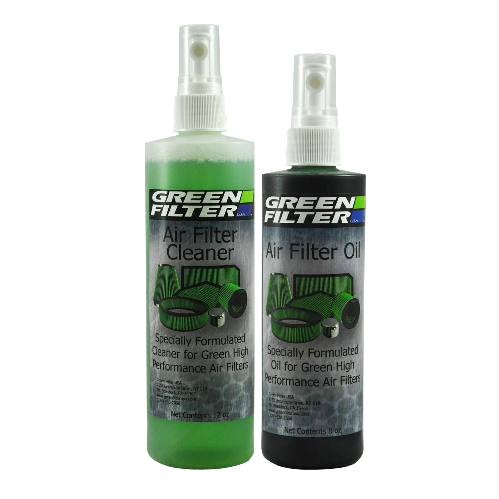 Air Filter Cleaner - 12 oz Pump Bottle Cleaner - 8 oz Pump Bottle Oil - Green Filters - Kit