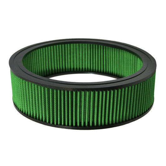 Air Filter Element - Round - 12 in Diameter - 3.43 in Tall - Reusable Cotton - Green - Various GM Applications - Each
