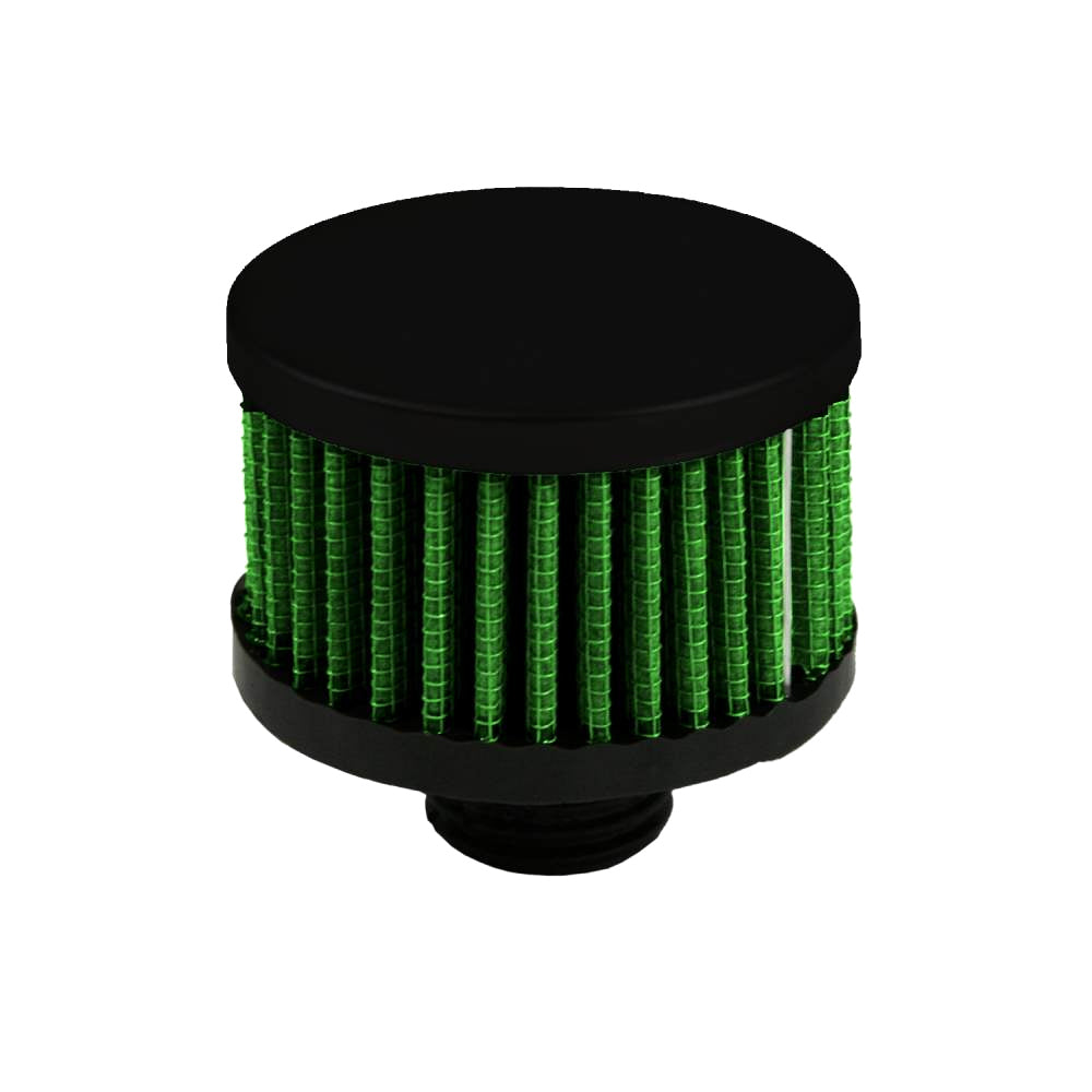 Breather - Screw-In - Round - 1-1/4 in Hole - Reusable - Rubber - Black - Each