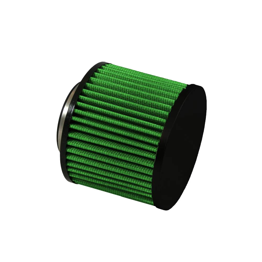 Air Filter Element - Clamp-On - Round - 4.75 in Diameter - 4 in Tall - 2.44 in Flange - Reusable Cotton - Green - Universal - Each