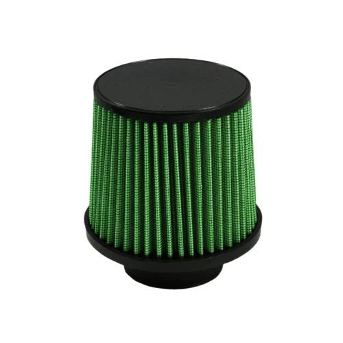 Air Filter Element - Clamp-On - Conical - 6 Diameter Base - 5 in Diameter - 5 in Tall - 3 in Flange - Reusable Cotton - Green Universal - Each