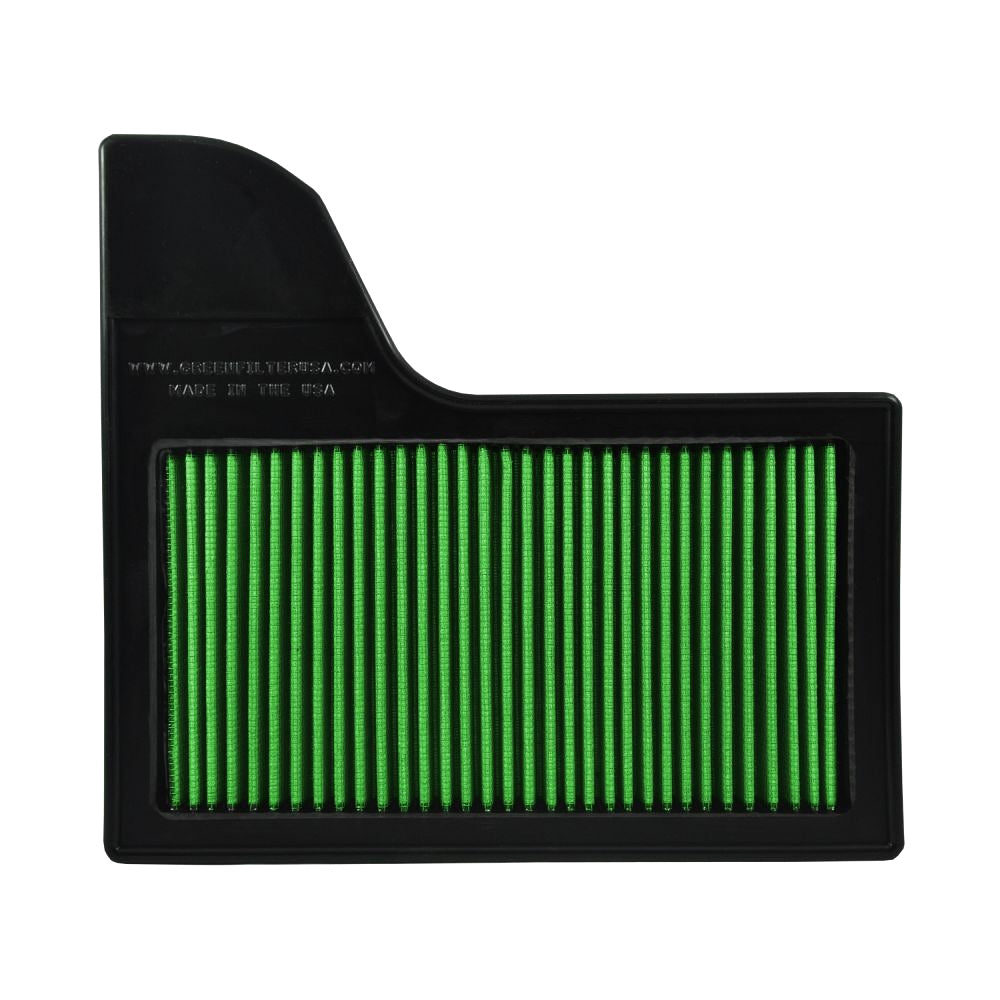 Air Filter Element - Panel - Reusable Cotton - Green - Ford Mustang 2015-21 - Each