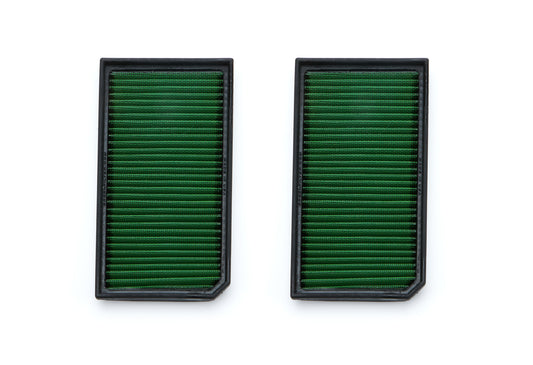 Air Filter Element - Panel - 10.875 in L x 6 in W x 1.125 in H - Reusable Cotton - Green - Pair