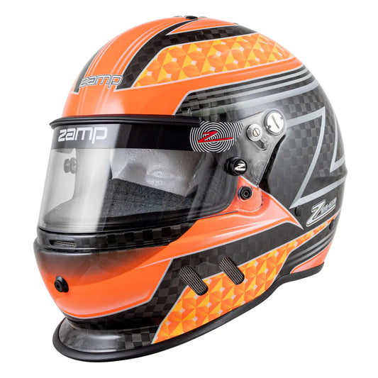 Zamp Helmet - RZ-65D Carbon Graphic - Full Face - Snell SA2020 - Flo Orange Carbon - Medium - Each