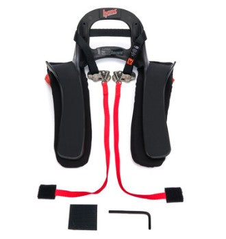 HANS Head and Neck Support, Hans III, SFI 38.1, Quick Click Tether, Helmet Anchor, Plastic, Black, Medium, Kit