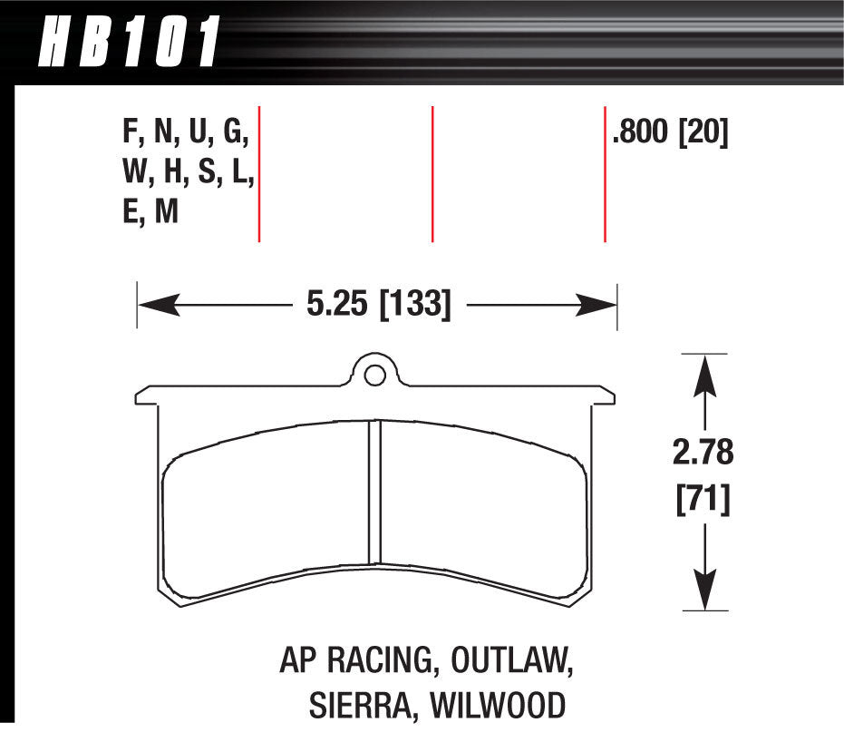 Brake Pads - DTC-60 Compound - High Torque - High Temperature - Wilwood Superlite / XL Caliper - Set of 4