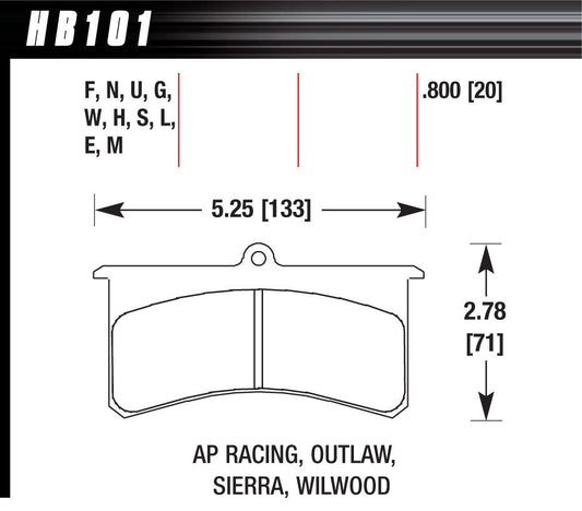 Brake Pads - HP Plus Compound - Wide Temperature Range - Superlite Style Caliper - Set of 4