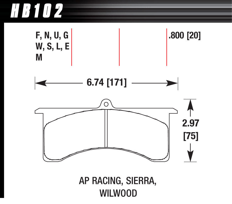 Brake Pads - DTC-70 Compound - High Torque - High Temperature - AP / Sierra / Wilwood Caliper - Set of 4