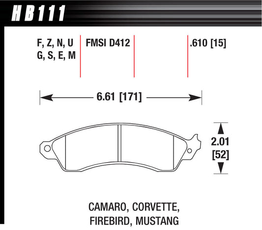 Brake Pads - HP Plus Compound - Wide Temperature Range - GM / Ford - Set of 4