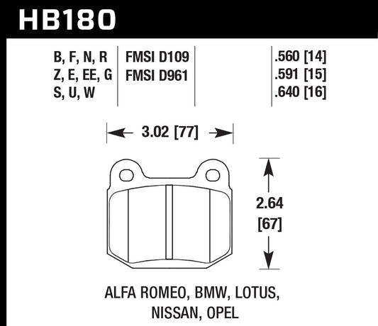 Brake Pads - HPS 5.0 Compound - High Torque - Rear - Various Applications - Set of 4