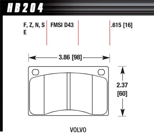 Brake Pads - HP Plus Compound - Wide Temperature Range - Front - Volvo 1979-84 - Set of 4