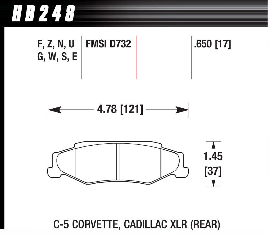 Brake Pads - HPS Compound - High Torque - Rear - GM 1997-2013 - Set of 4