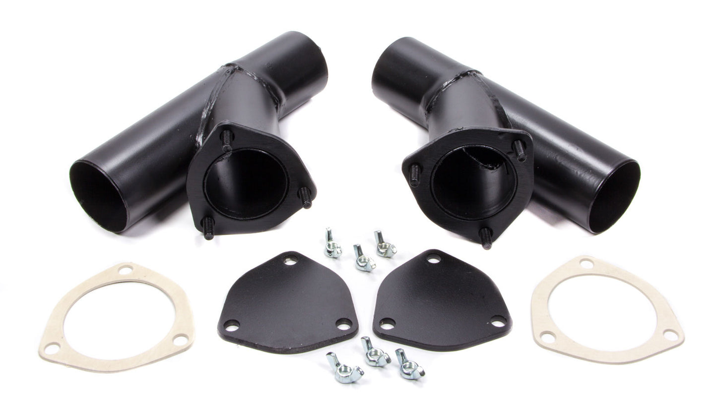 Engine & Accessories Cut-Out - Quick-Eze - Manual - Weld-On - Dual - 2-1/2 in Pipe Diameter - Blockoff Plates / Hardware Included - Steel - Black Paint - Pair