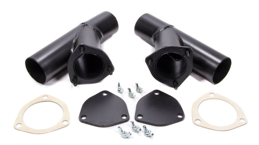 Engine & Accessories Cut-Out - Quick-Eze - Manual - Weld-On - Dual - 2-1/2 in Pipe Diameter - Blockoff Plates / Hardware Included - Steel - Black Paint - Pair