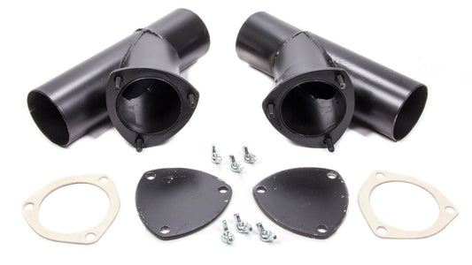 Engine & Accessories Cut-Out - Quick-Eze - Manual - Weld-On - Dual - 3 in Pipe Diameter - Blockoff Plates / Hardware Included - Steel - Black Paint - Pair