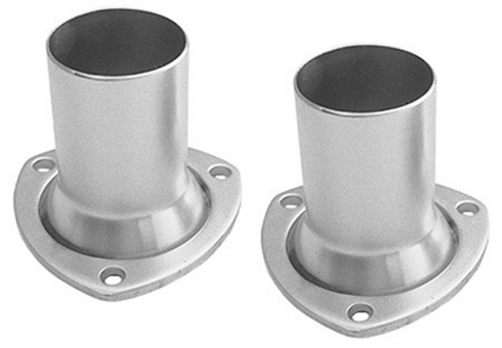 Collector Reducer - 3 in Inlet to 2-1/2 in OD Outlet - 3-Bolt Ball and Socket Flange - Hardware Included - Steel - Natural - Pair