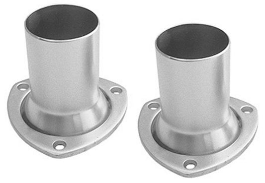 Collector Reducer - 3 in Inlet to 2-1/2 in OD Outlet - 3-Bolt Ball and Socket Flange - Hardware Included - Steel - Natural - Pair