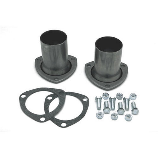 Collector Reducer - 3 in Inlet to 3 in OD Outlet - 3-Bolt Flange - Gaskets Included - Steel - Natural - Pair