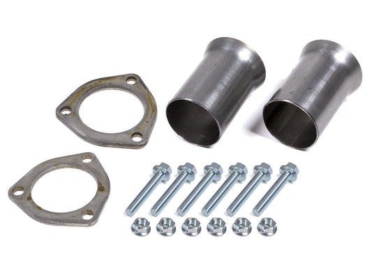 Collector Reducer - 2-1/2 in Inlet to 2-1/2 in Outlet - 3-Bolt Ball and Socket Flange - Steel - Natural - Pair