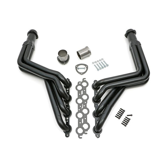 Headers - 1.75 in Primary - 3 in Collector - Long Tube - Steel - Black Ceramic - GM LS-Series - GM A-Body 1968-72 - Pair