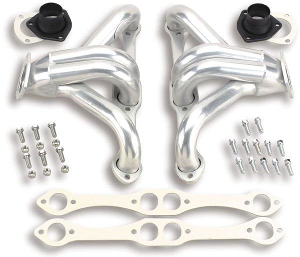 Headers - Super Competition - Block Hugger - 1.625 in Primary - 2.5 in Collector - Steel - Metallic Ceramic - Small Block Chevy - Universal - Pair