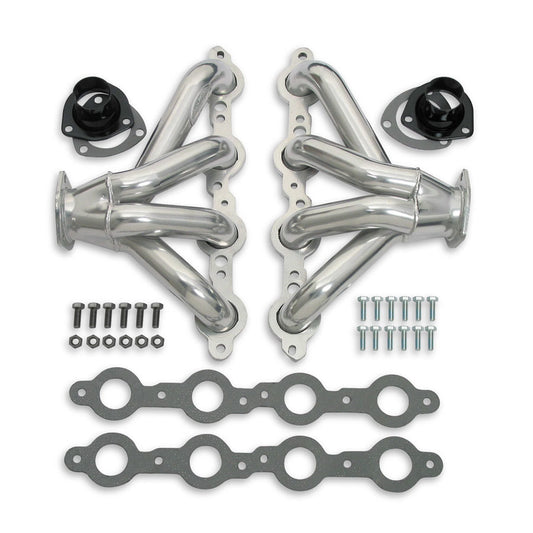 Headers - Super Competition - Block Hugger - 1.625 in Primary - 2.5 in Collector - Steel - Metallic Ceramic - GM LS-Series - Universal - Pair