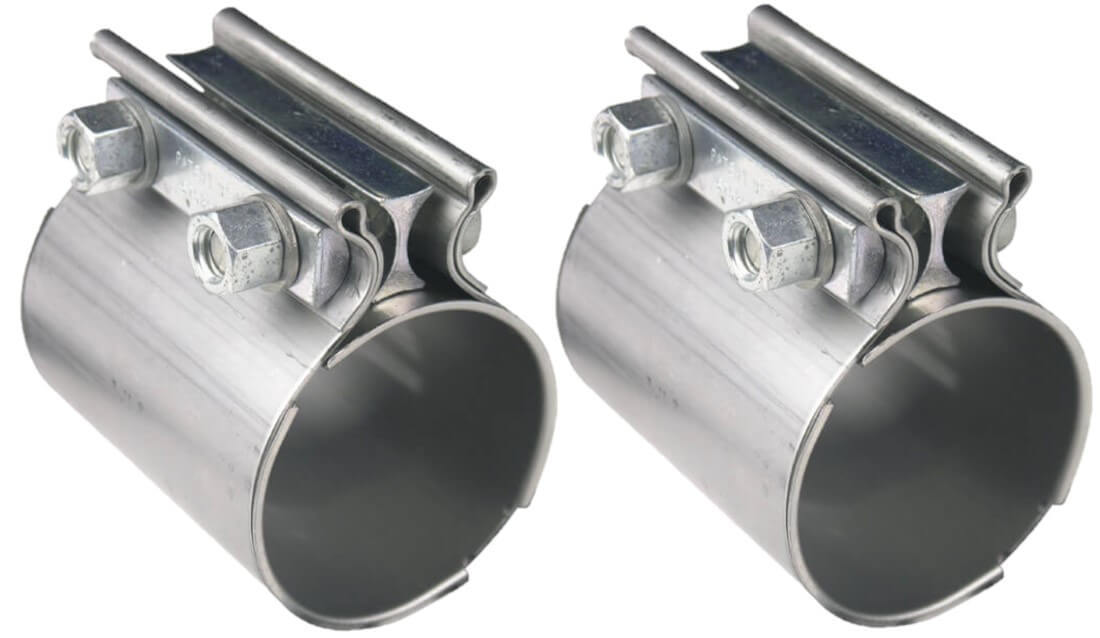 Engine & Accessories Clamp - Band Clamp - 2-1/2 in Diameter - 3 in Wide Band - Stainless - Natural - Pair