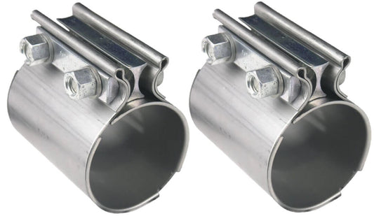 Engine & Accessories Clamp - Band Clamp - 2-1/2 in Diameter - 3 in Wide Band - Stainless - Natural - Pair