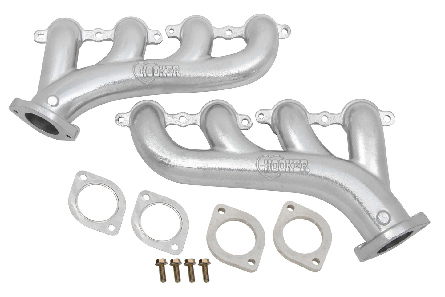 Engine & Accessories Manifold - LS Cast Iron - 2.50 in Outlet - Ductile Iron - Silver Ceramic - GM LS-Series - Pair
