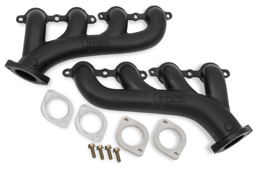 Engine & Accessories Manifold - LS Cast Iron - 2.50 in Outlet - Ductile Iron - Black Ceramic - GM LS-Series - Pair